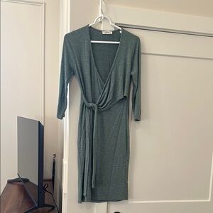 Maternity Hello MIZ Long Sleeve Green Dress